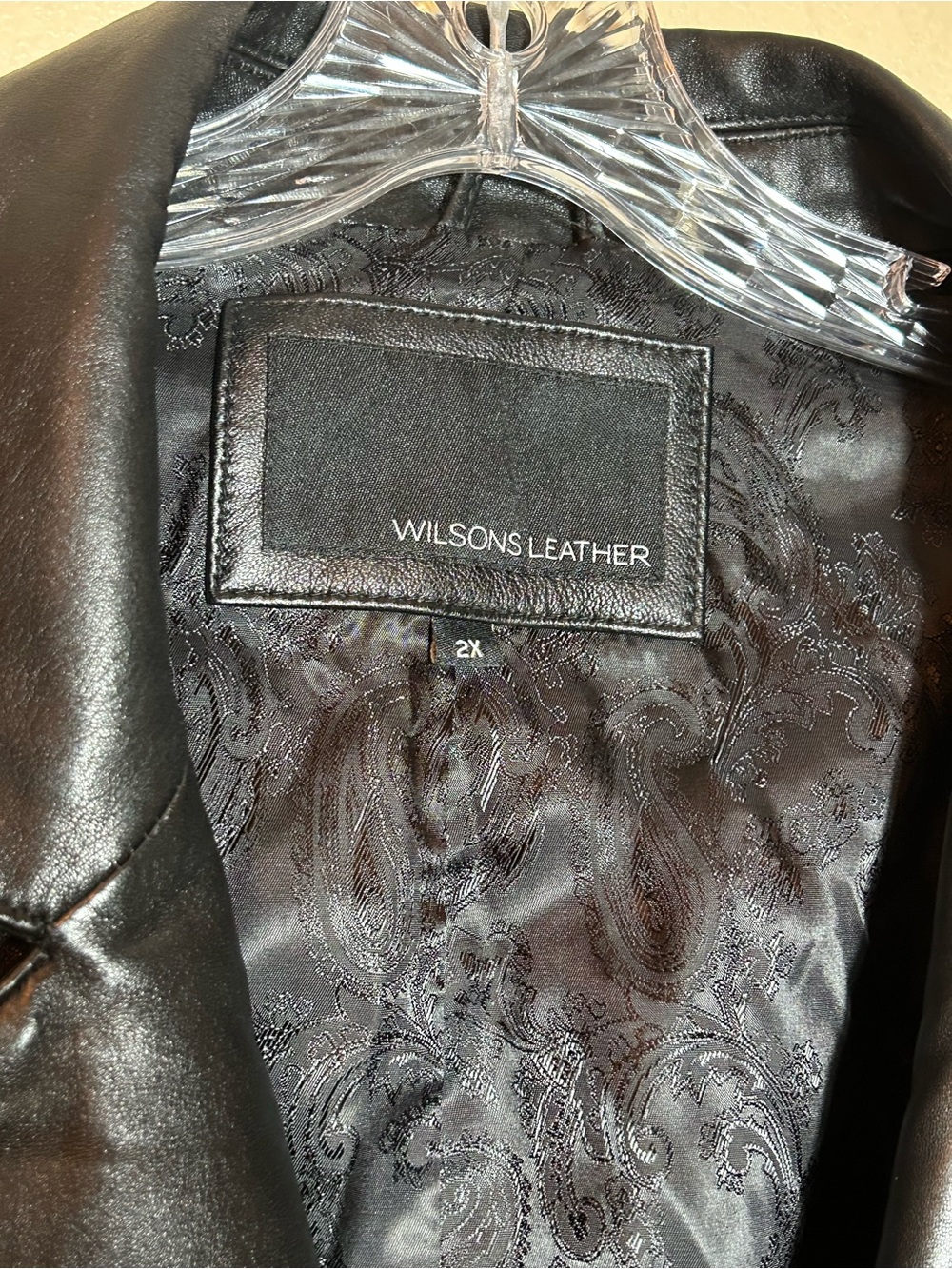 Wilson’s Leather Men’s 2 Button Leather Blazer Jacket, Black, Size 2X, Like New! - Picture 4 of 16